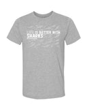 Tee shirt plongée gris chiné requin pour homme Life is Better with sharks