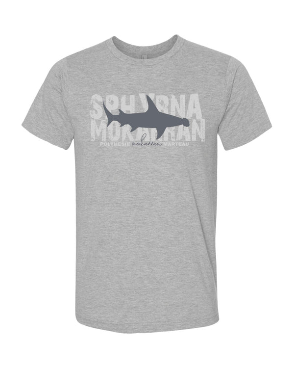 t-shirt gris chiné requin marteau