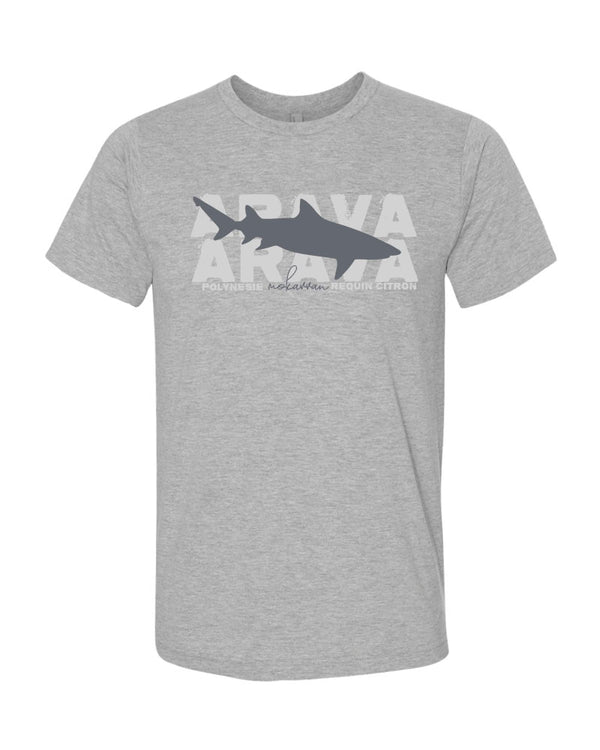 t-shirt gris chiné requin citron