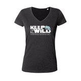 Tee shirts à col V pour femme ours polaire keep it wild noir