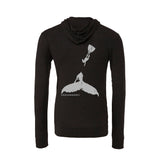 Sweat shirts plongée à zip et capuche légers homme baleine à bosse et plongeur charbon