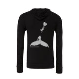 Sweat shirts plongée à zip et capuche légers homme baleine à bosse et plongeur noir