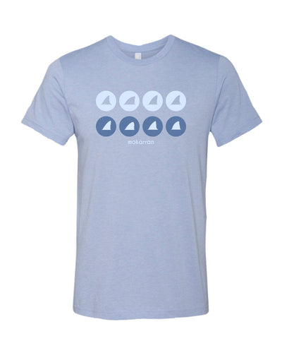 Tee shirts plongée aileron de requin bleu chiné