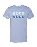 Tee shirts plongée aileron de requin bleu chiné