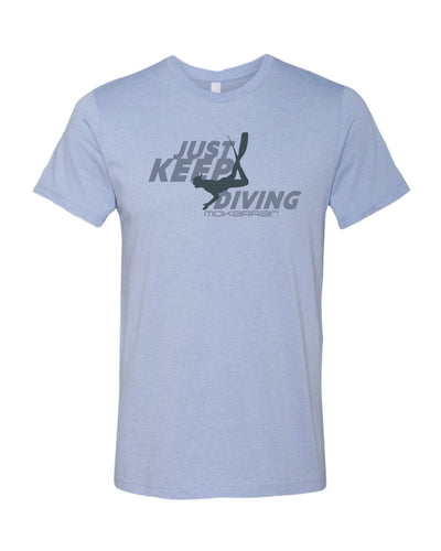 Tee shirts plongée bleu chiné pour homme