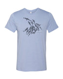 Tee shirts plongée mur de requin bleu chiné