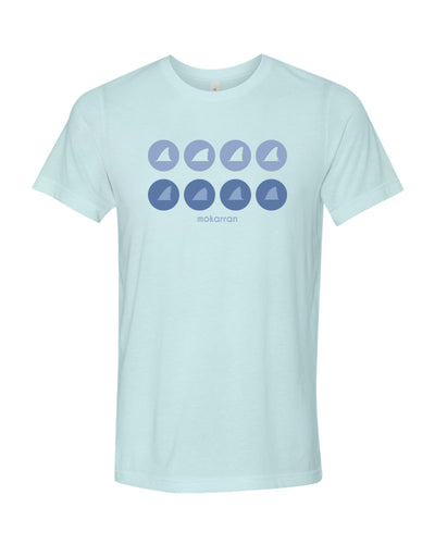 Tee shirts plongée aileron de requin bleu glacé