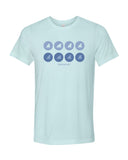 Tee shirts plongée aileron de requin bleu glacé