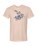 Tee shirts plongée mur de requin couleur pêche chiné