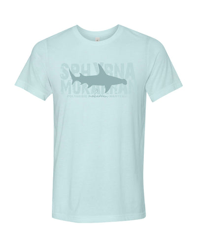 t-shirt bleu glacé requin marteau