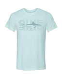 t-shirt bleu glacé requin bordé