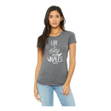 T-shirt col large Life is Better with Whales