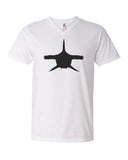 Tee shirts plongée col V pour homme requin marteau blanc