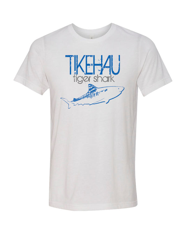 Tee shirt plongée requin tigre Tikehau Polynésie Blanc