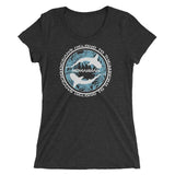 Tee shirt plongee femme col large requins noir