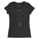 Tee shirt plongee femme col large raie manta noir