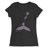Tee shirt plongee femme col large baleine et plongeur noir