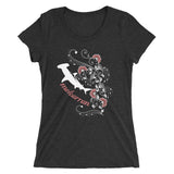 t-shirt plongée femme col large grand requin marteau noir