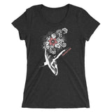 t-shirt plongee femme col large baleine noir