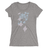 Tee shirt plongee femme col large raie manta gris