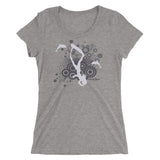 t-shirt apnée femme col large dauphin gris