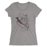 t-shirt plongée femme col large grand requin marteau gris