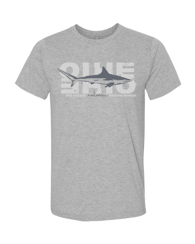 t-shirt gris chiné requin bordé