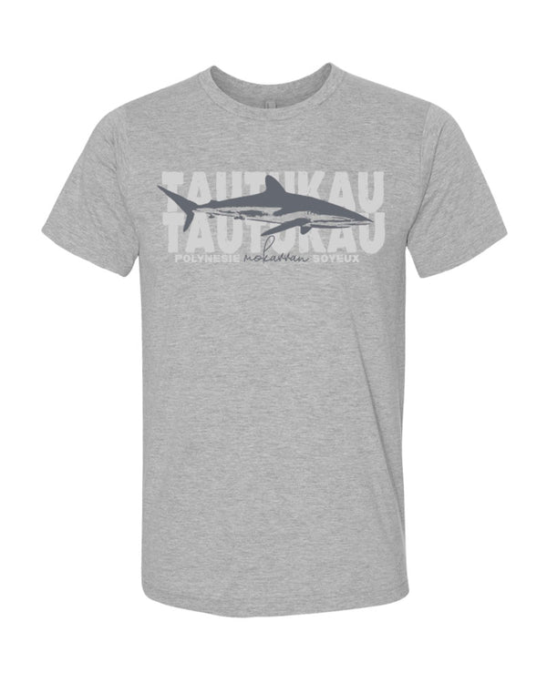 t-shirt gris chiné requin soyeux