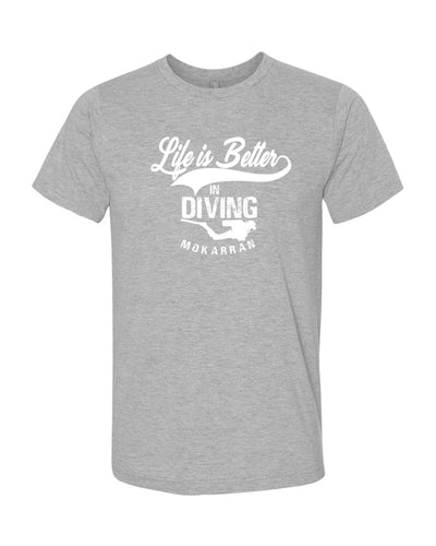 Life Is Better In Diving tee shirt gris chiné pour homme