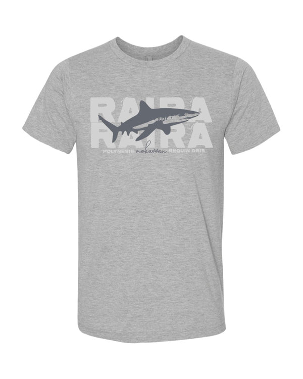 t-shirt gris chiné requin gris
