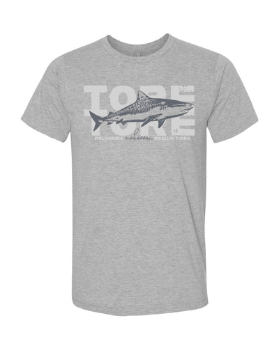 t-shirt gris chiné requin tigre