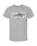 t-shirt gris chiné requin pointes noires