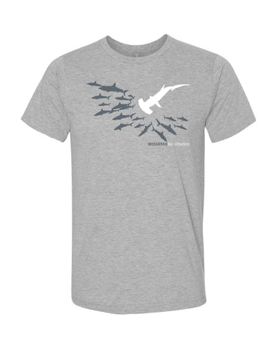 Tee shirt plongée requin marteau Be different gris chiné