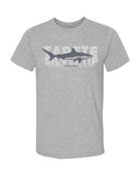 t-shirt gris chiné requin ailerons blanc de récif