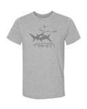 tahiti hammerhead shark diving t-shirt gray