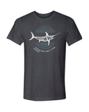 Gray swordfish diving t-shirts