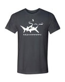 gray mokarran shark diving t-shirt