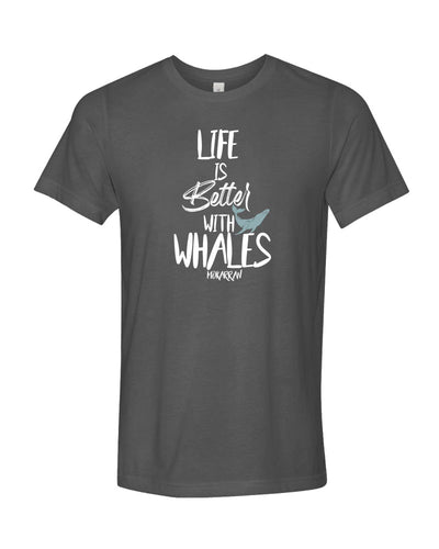 Tee shirt plongée gris foncé pour homme life is better with whale gris