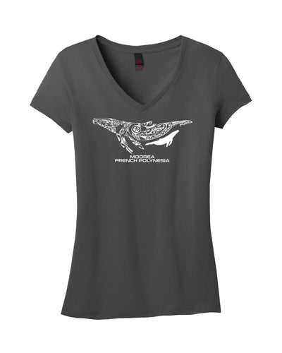 T-shirt col V femme Baleine