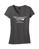 Whale Woman V-Neck T-shirt
