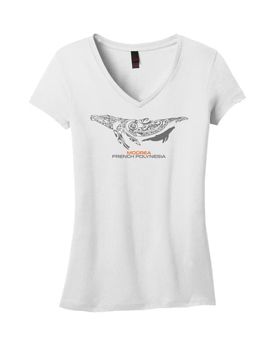 T-shirt col V femme Baleine