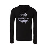 Sweat shirts à zip et capuche plongée femme grand requin marteau noir