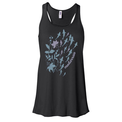 Dos nageurs plongée femme banc de requins noir