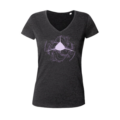 t shirt col v noir pour femme requin longimanus