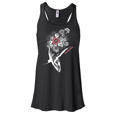 Dos nageurs plongée femme baleine à bosse noir