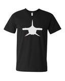 V-neck diving t-shirts for men black hammerhead shark