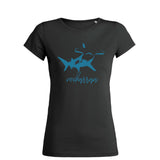 Great black hammerhead shark women's round neck diving t shirt