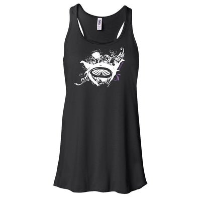 Dos nageurs plongée femme raie manta fleurs noir