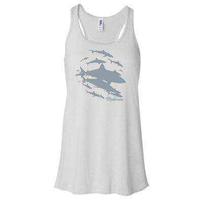 Dos nageurs plongée femme mur de requin blanc