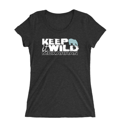 Tee shirt plongée à col large pour femme ours polaire noir